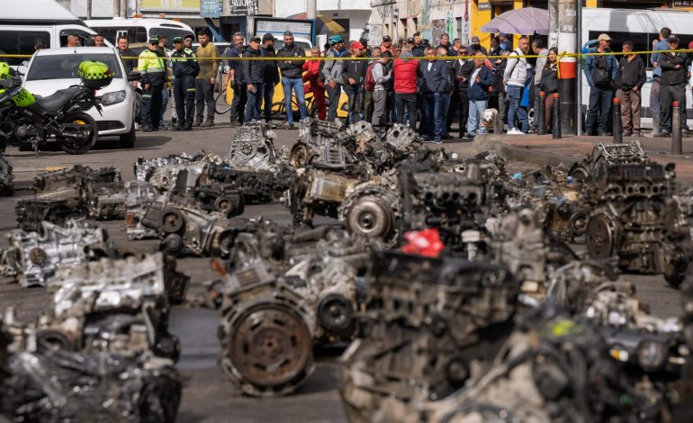 Operativo clave contra el hurto de autopartes en Bogotá: incautados 150 motores robados en una bodega del Siete de Agosto