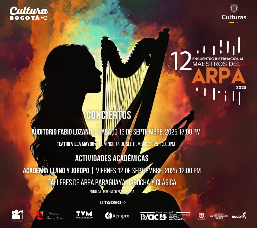 XII encuentro internacional maestros del arpa 2025, del 11 al 14 de septiembre