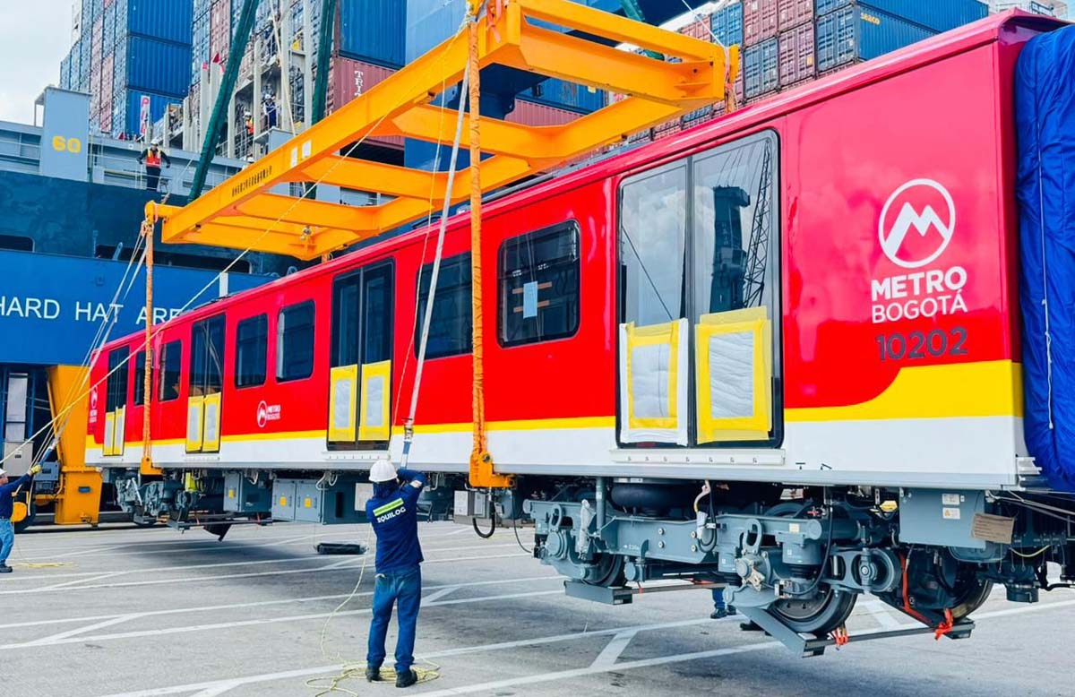 Llegó a Colombia el segundo tren de la Línea 1 del Metro de Bogotá